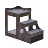 VEVOR Pet Bunk Bed with Stairs Dog/Cat Window Perch with Storage Indoor Gray