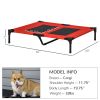36" x 30" Elevated Cooling Dog Cot Pet Bed with Mesh Ventilation for Summer Comfort Red