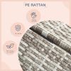 Elevated Wicker Dog House Indoor Outdoor Raised Rattan Bed Charcoal Grey Removable Cushion