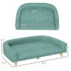 Large Dog Sofa Bed with Washable Cushion, Green, Comfortable Pet Couch for Dogs & Cats