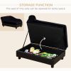 Luxury Dog Bed for Small Dogs, Hidden Storage, 3" Foam Cushion, Modern Pet Sofa, Black