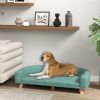 Large Dog Sofa Bed with Washable Cushion, Green, Comfortable Pet Couch for Dogs & Cats
