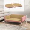 Dog Sofa Bed w/ Adjustable Armrest & Backrest for Small, Medium & Large Dogs, Pink