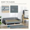 Pet Sofa for Large, Medium Dogs, Dog Couch with Water-resistant Fabric, Wooden Legs, Washable Cushion, Grey, 39" x 24.5" x 12.5"