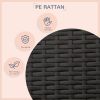 Elevated Wicker Dog House Indoor Outdoor Raised Rattan Bed Blue Removable Cushion