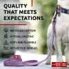 Recycled Cotton Dog Leash 10 Ft Eco Friendly Collar for Small Medium Large Dogs Reflective Dog Leash for Medium Dogs Strong Leashes for Large Breed Do