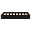 Dog Bed Black Solid pine wood 28.1 x 21.3 x 3.5 in Durable