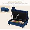 Pet Sofa Bed with Storage, Cushy Couch for Cats and Small Dogs, Soft Foam Couch, Modern Pet Furniture, Blue