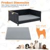 Rattan Dog Bed with Waterproof Soft Cushion for Medium Small Dogs Cats