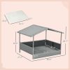 Wicker Dog House Outdoor Canopy Rattan Bed Water-resistant Cushion Cream White
