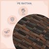 Rattan Outdoor Dog Bed with Canopy Soft Cushion Removable Cover Medium Large Dogs Cream White