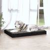 Dog Bed Black Solid pine wood 40.0 x 29.1 x 3.5 in Durable