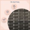 Rattan Outdoor Dog Bed with Canopy Soft Cushion Removable Cover Medium Large Dogs Gray