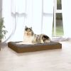 Dog Bed Honey Brown Solid Pine Wood 36.0 x 25.2 x 3.5 in Simple