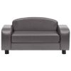 Dog Sofa Grey Faux leather (100% polyurethane), solid fir wood, Foam
