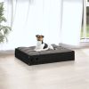 Dog Bed Black Solid pine wood 20.3 x 17.3 x 3.5 in Durable