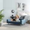 Modern Pet Bed, Cat Dog Sofa, Velvety Dog Couch for Small to Medium Dogs, Dark Blue