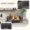 Comfortable Large Dog Couch Charcoal Gray with Foam Cushioning and Extra Pillow for Medium and Large Dogs