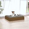 Dog Bed Honey Brown Solid Pine Wood 20.3 x 17.3 x 3.5 in Durable