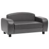 Dog Sofa Grey Faux leather (100% polyurethane), solid fir wood, Foam