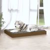 Dog Bed Honey Brown Solid Pine Wood 40.0 x 29.1 x 3.5 in Durable