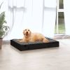 Dog Bed Black Solid pine wood 28.1 x 21.3 x 3.5 in Durable