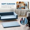 Modern Pet Bed, Cat Dog Sofa, Velvety Dog Couch for Small to Medium Dogs, Dark Blue
