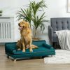 Dog Couch for Large Dogs, Dog Couch bed Large w/ Washable Cover, Wooden Legs, Soft Pet Couch for Comfort Sleep, Teal