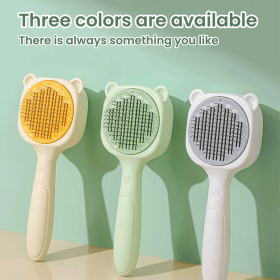 Pet Spray Comb, One-key Spray, Deep Hair Removal, Multi-functional Care, One Comb For Multiple Purposes, Suitable For A Variety Of Pets (Option: Yellow)