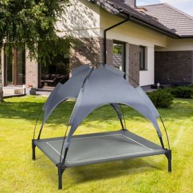 35.5inch X 32 Inch Dog Bed With UV Resistant Canopy, Shipped Via Amazon Shipping, Prohibited For Sale By WALMART (Option: Gray)