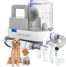 Pet Grooming Kit, 5 In 1 Dog Grooming Kit With 2 Suction Mode, Low Noise Dog Hair Remover, Dog Vacuums For Hair Cleaning For Shedding Small, Medi (Option: White)