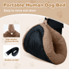 Large Dog Bed 67x43x8 Inches - Super Soft, Machine Washable & Portable With Handles, Non-Slip Bottom For Safety