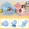 Shell-Shaped Convertible Dog Bed Sofa (22.8"x18.8"x15.7"): 2-in-1 Pet Bed & Couch With Machine-Washable Cover