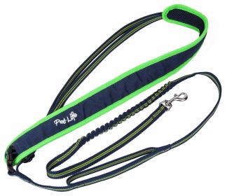 Pet Life 'Free-Fetcher' Hands Free Over-The-Shoulder Shock Absorbent Dog Leash (Color: Navy, size: large)
